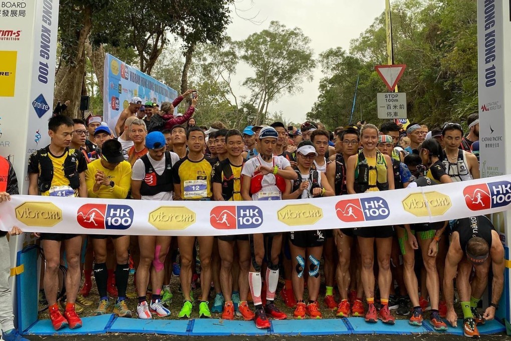 Trail runners line up on the start line of the Vibram Hong Kong 100 (HK100) 2020. Photo: Vibram Hong Kong 100