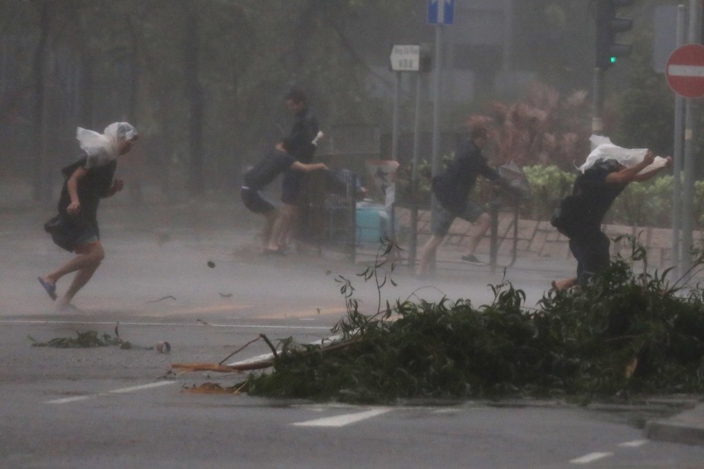 Super Typhoon Mangkhut, the most powerful storm system to hit Hong Kong in decades, making its approach at Kennedy Town on 16 September 2018. Photo: Xiaomei Chen