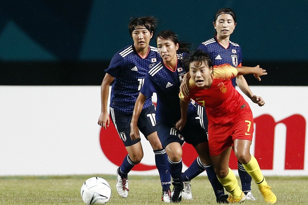 China’s Wang Shuang in action against Japan in the gold-medal match at the 2018 Asian Games. Photo: Reuters