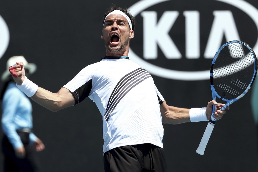 Italy’s Fabio Fognini survived a first round scare in his Australian Open opener. Photo: AP