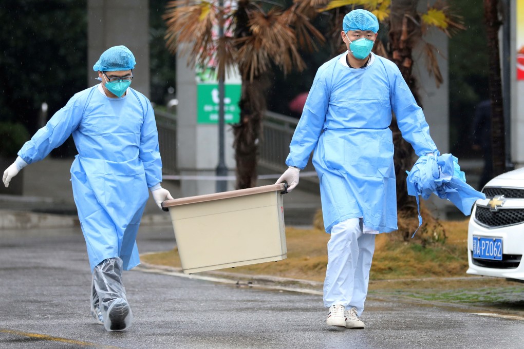 Medical staff wear protective gear at Wuhan’s Jinyintan hospital, where the patients with pneumonia caused by the coronavirus are being treated. Photo: Reuters