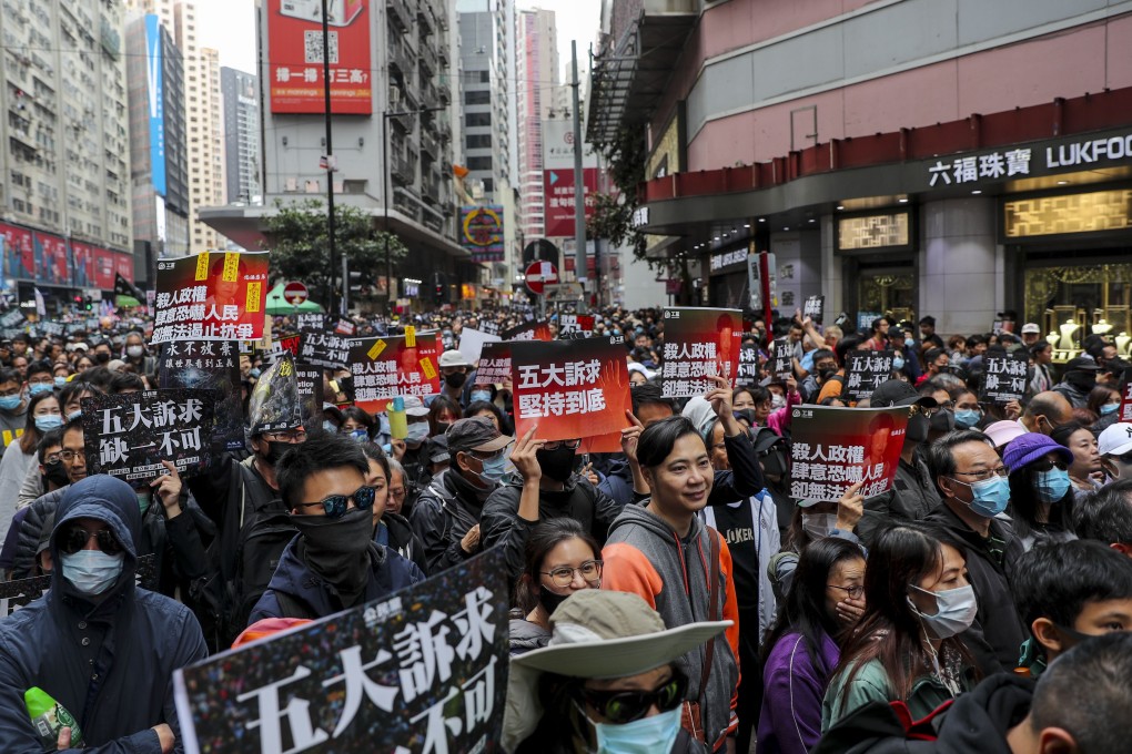 Protesters take part in a pro-democracy mass rally. Photo: Sam Tsang