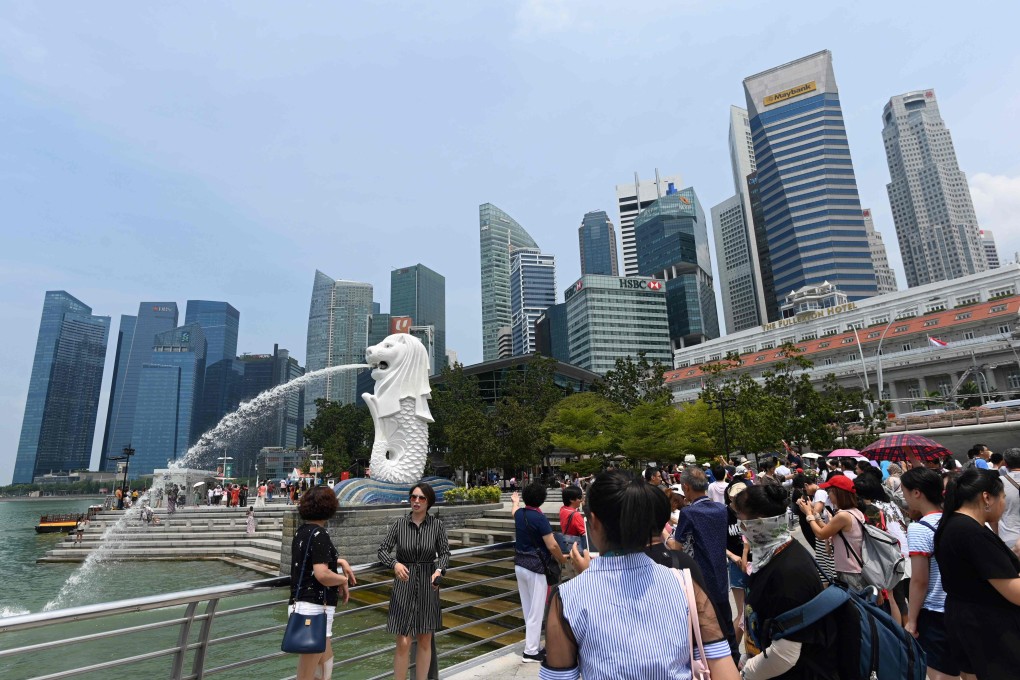 Singapore’s commercial business district seen from the city’s main tourist spot near Marina Bay. Photo: AFP