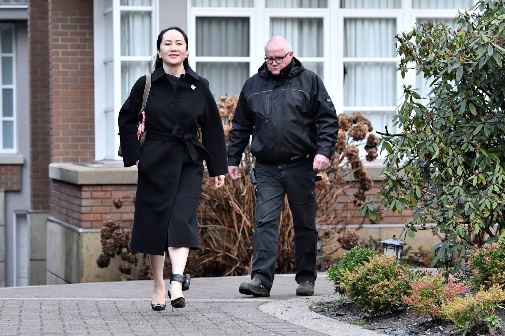 Huawei CFO Meng Wanzhou, leaving her home for her extradition hearing in Vancouver on Tuesday. Photo: Reuters