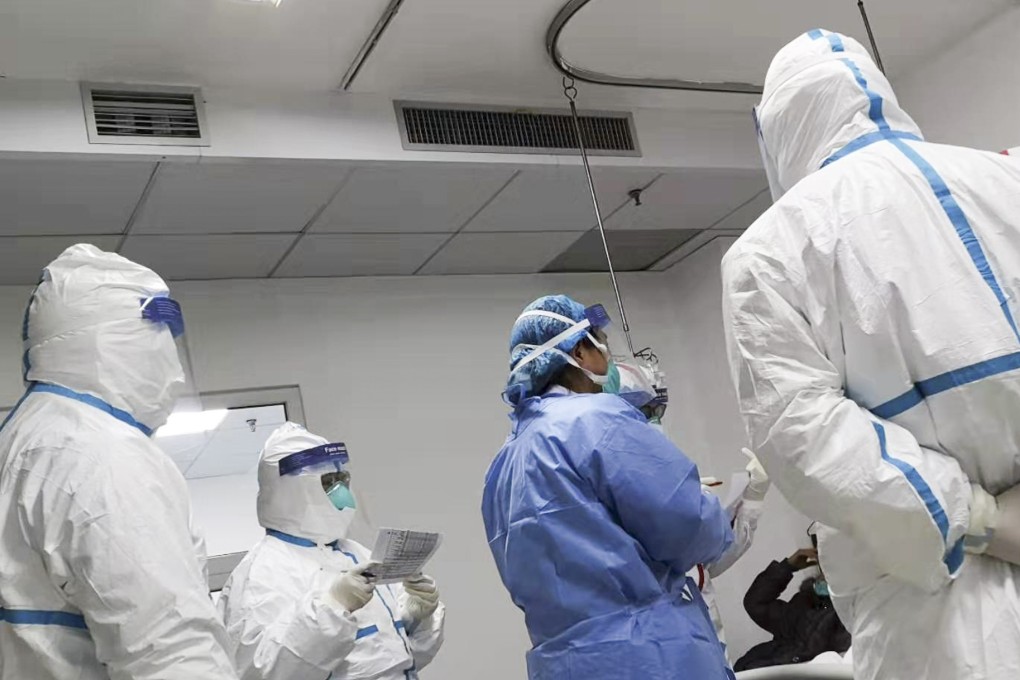 Doctors in protective gear at a hospital in Wuhan, the source of the outbreak that has now spread to Macau. Photo: Weibo