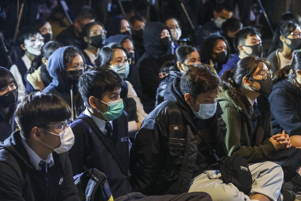 Students from Yau Tsim Mong and Sham Shui Po join a rally in Tsim Sha Tsui in December last year to support fellow students who had been injured or arrested during the anti-government protests. Photo: Dickson Lee