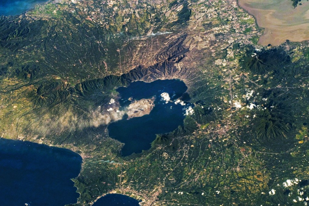 A photo taken from the International Space Station shows Taal Volcano island, Batangas province, south of Manila. Photo: EPA