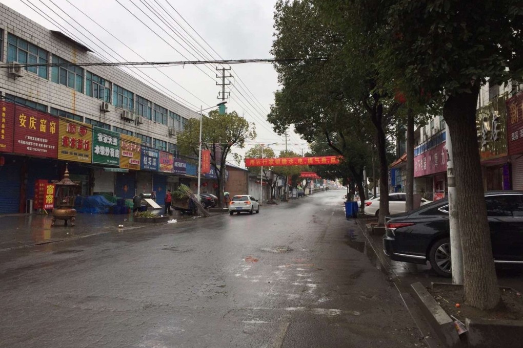 The streets of Dinggou in Jiangsu province are deserted over the festive season. Photo: Weibo