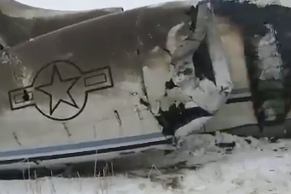 A photo of the aircraft that crashed in eastern Afghanistan on Monday. The US military said it is investigating reports of a crash in Taliban-controlled territory. Photo: AP