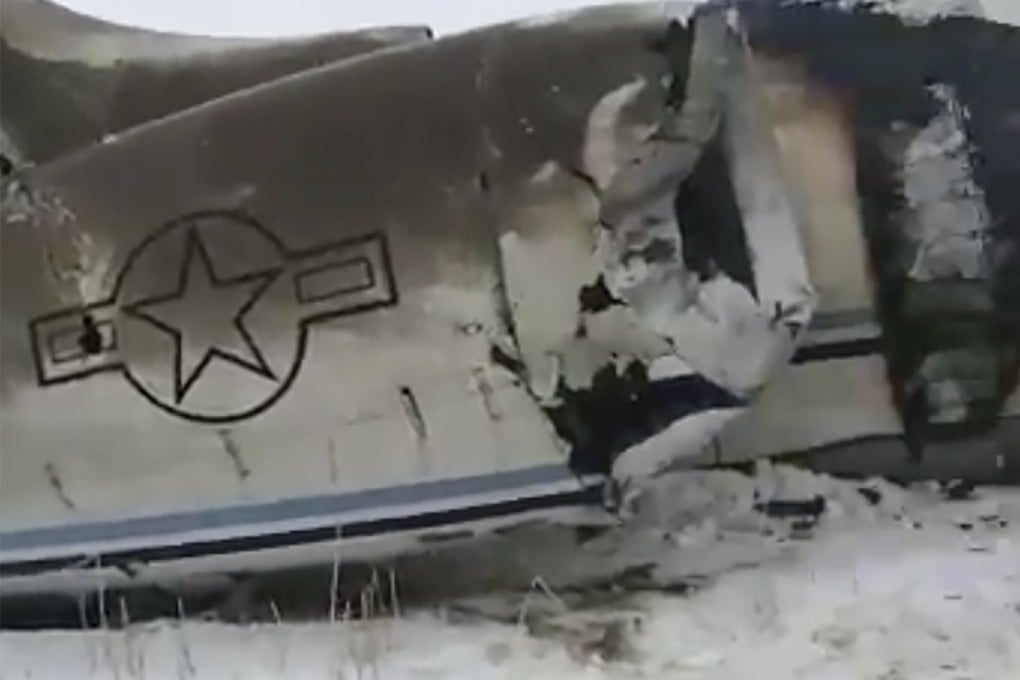 A photo of the aircraft that crashed in eastern Afghanistan on Monday. The US military said it is investigating reports of a crash in Taliban-controlled territory. Photo: AP