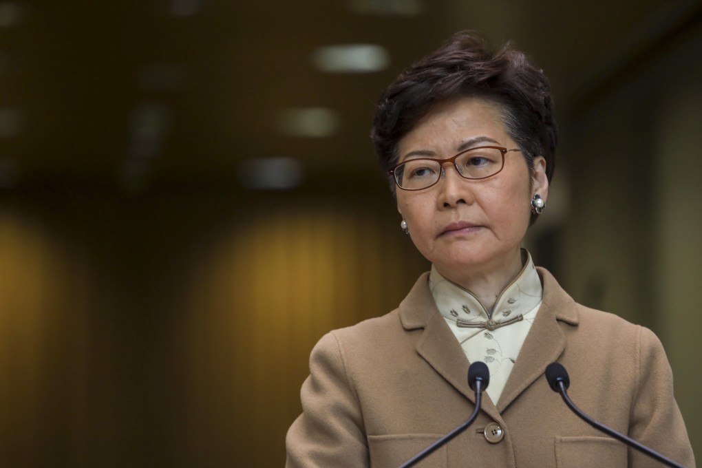Hong Kong Chief Executive Carrie Lam meets the media before attending the Executive Council meeting, at the government headquarters in Admiralty on January 7. Lam has insisted that she will stay in office to tackle public health and economic challenges. Photo: May Tse