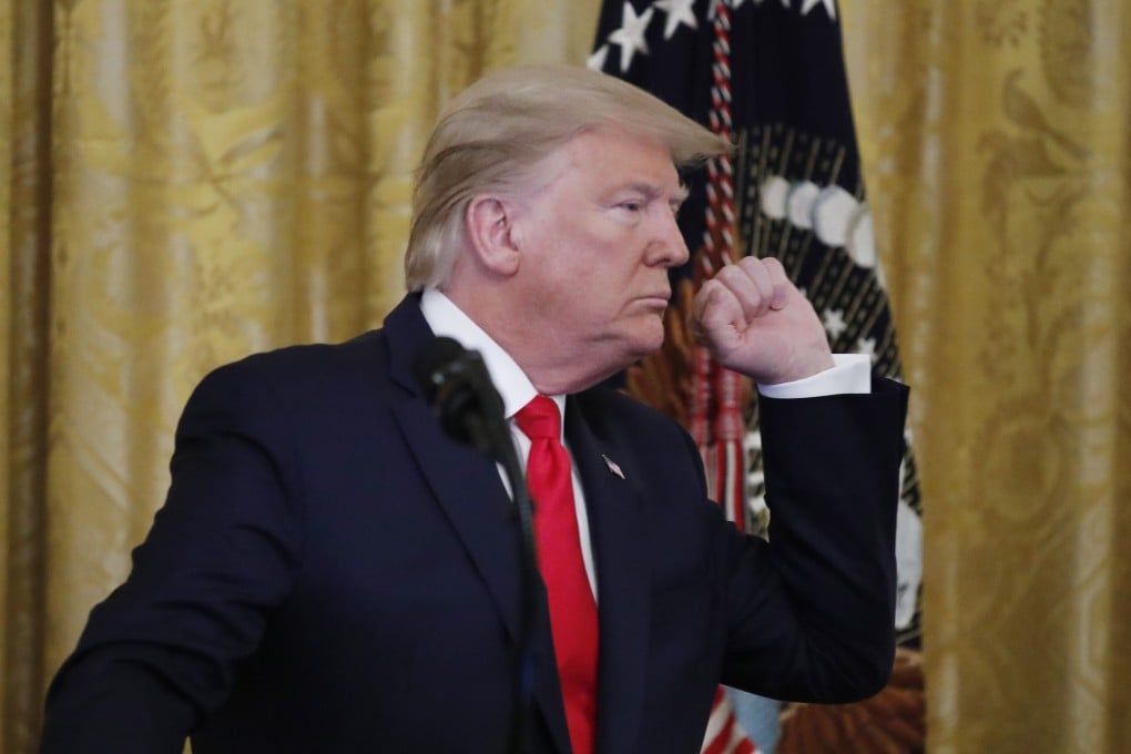 US President Donald Trump gestures at a White House event on Tuesday. Photo: AP