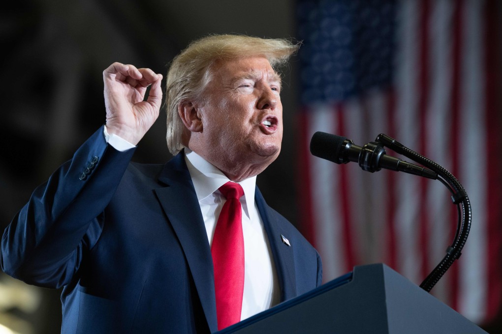 US President Donald Trump speaking at a campaign rally in New Jersey on Tuesday. Photo: AFP