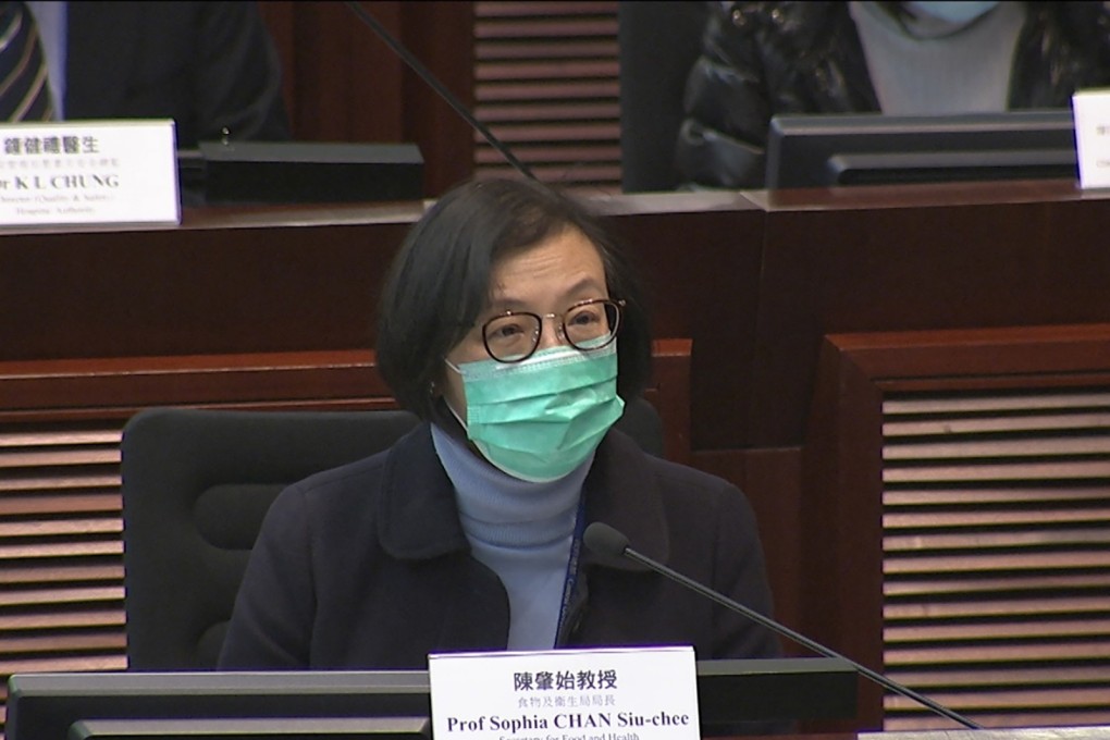 Health minister Sophia Chan came under fire for the government’s response to the coronavirus outbreak during a special health panel meeting at the Legislative Council. Photo: RTHK
