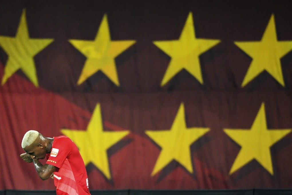 Anderson Talisca of Guangzhou Evergrande celebrates a goal in the Chinese Super League. Photo: Xinhua