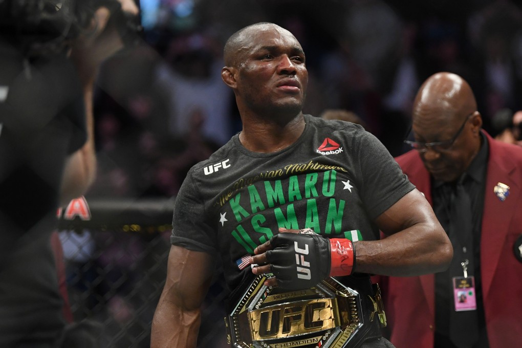 Kamaru Usman defends the UFC welterweight belt against Colby Covington during UFC 245 last December. Photo: USA Today