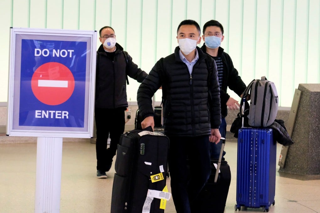 Passengers arrive at LAX from Shanghai, China, after a positive case of the coronavirus was announced in the Orange County suburb of Los Angeles. Photo: Reuters
