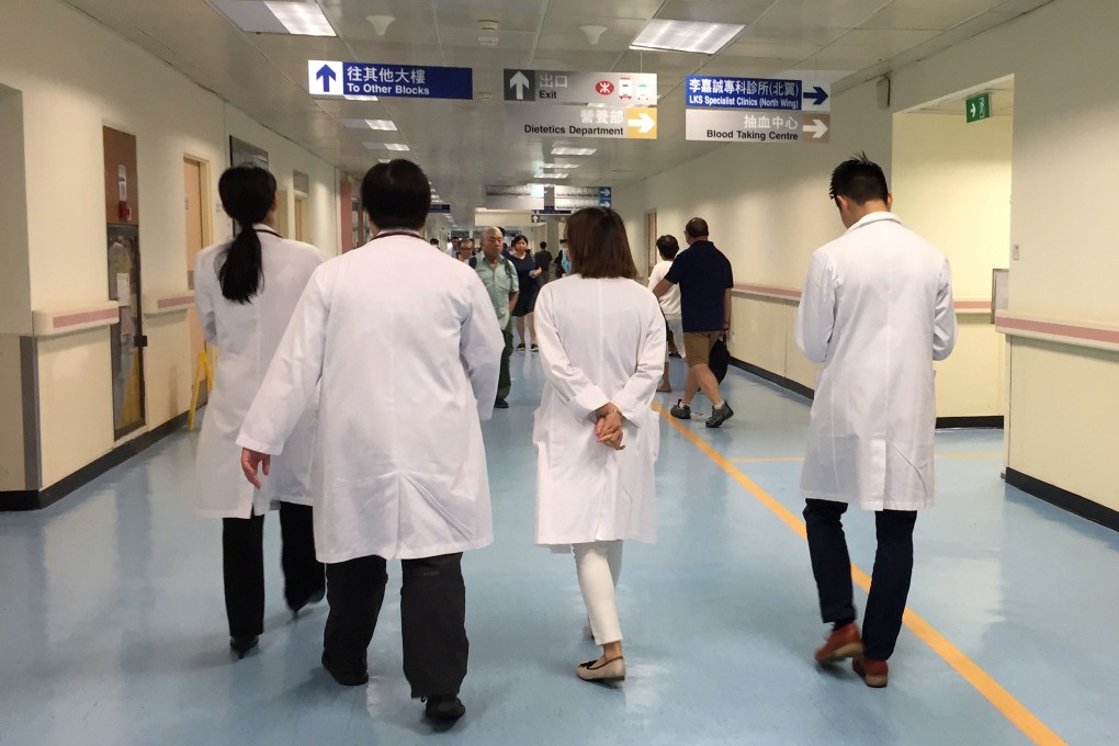 Amid a strike by health care workers demanding the border be closed, about 135 private sector doctors helped at public hospitals in Hong Kong on Monday. Photo: Fung Chang