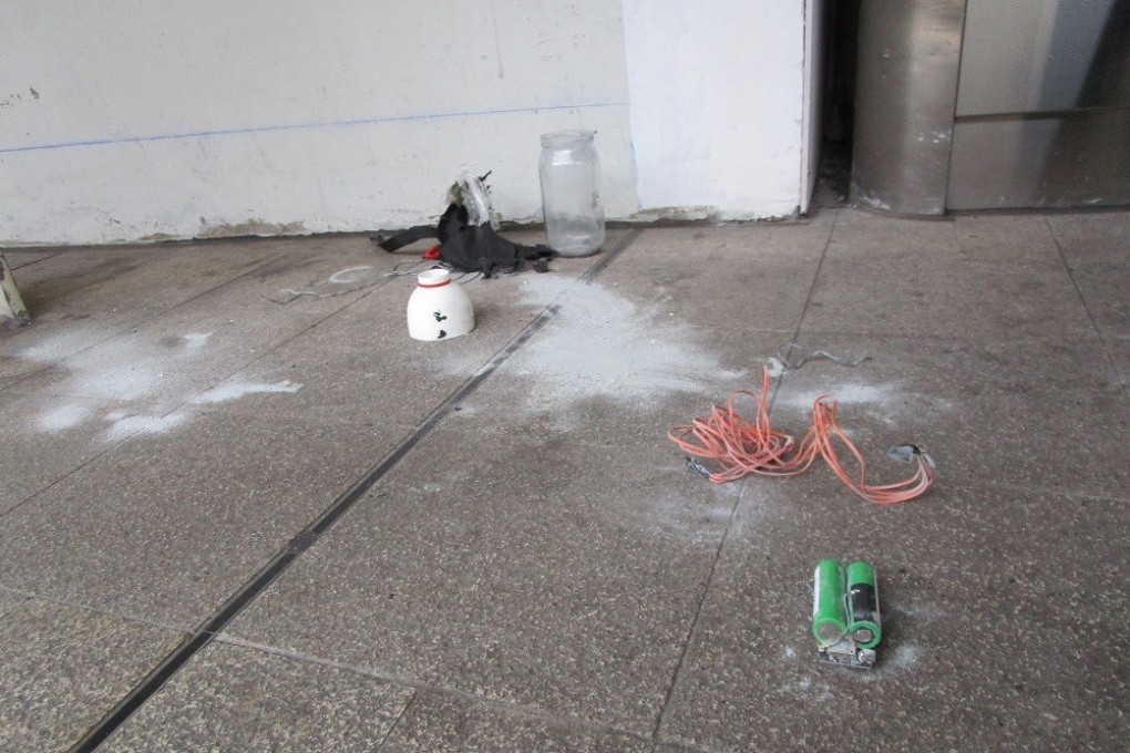 Police were called to Lo Wu station after an employee spotted wires in a bag. Photo: Handout