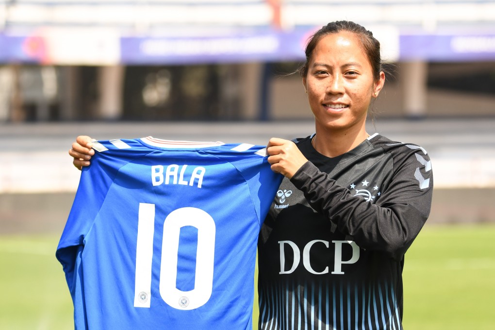 Bala Devi poses with her new number 10 Rangers jersey. Photo: Handout