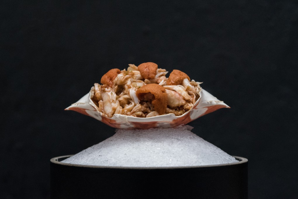 Flower crab with Hokkaido uni – Sandy Ip’s favourite dish at Ronin, the Japanese restaurant in Hong Kong’s Central district where she’s a regular. The skiwear entrepreneur lets us in on her go-to spots and her biggest indulgence. Photo: Ronin