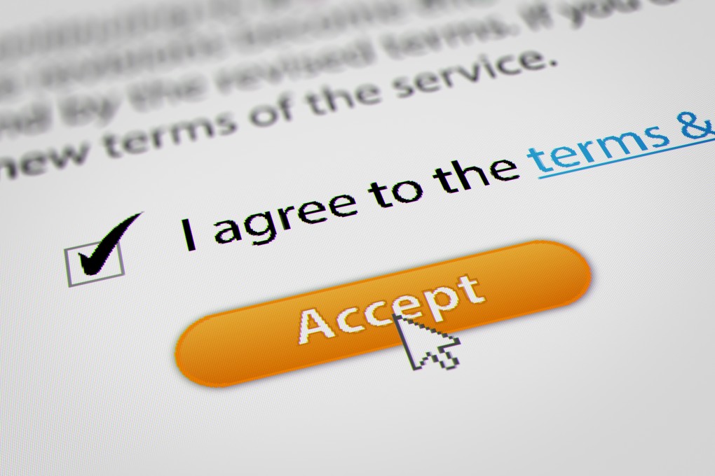 You could be granting a company the right to sell your personal information to third parties, trace your movements using GPS, harvest your device identifiers, or track your device’s IP address when blindly clicking the ‘Accept’ button on terms of service agreements. Photo: Shutterstock
