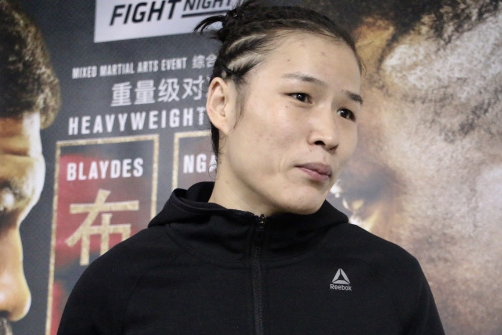 Zhang Weili at a press conference for UFC Fight Night 141 in Beijing in 2018. Photo: The Fight Nation