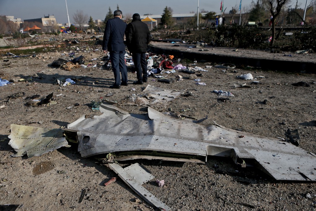 Personnel working at the crash site of the Ukrainian passenger plane in southern Tehran in January. Photo: Xinhua