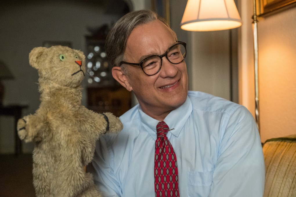 Tom Hanks in a still from A Beautiful Day in the Neighborhood. Photo: Lacey Terrell.
