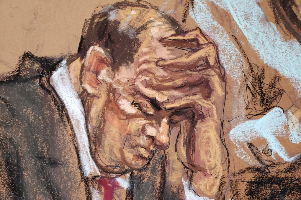 Film producer Harvey Weinstein reacts as witness Jessica Mann is questioned. Photo: Reuters