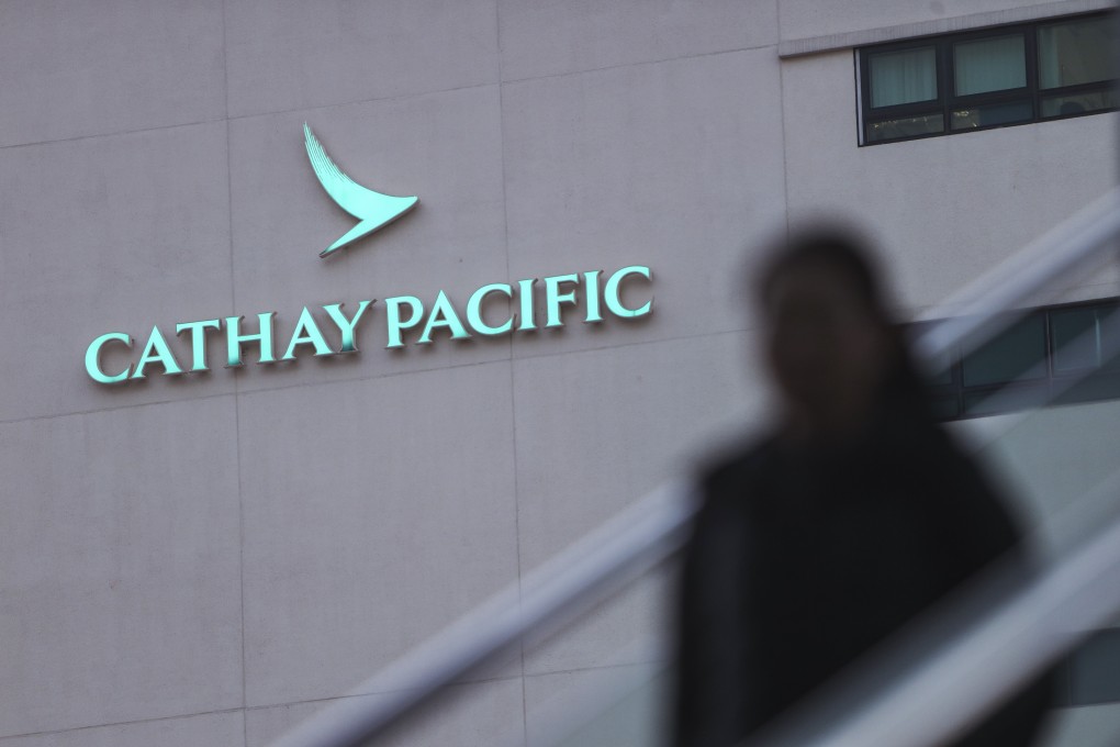 Cathay Pacific Airlines’ logo at the Hong Kong International Airport. Photo: Winson Wong