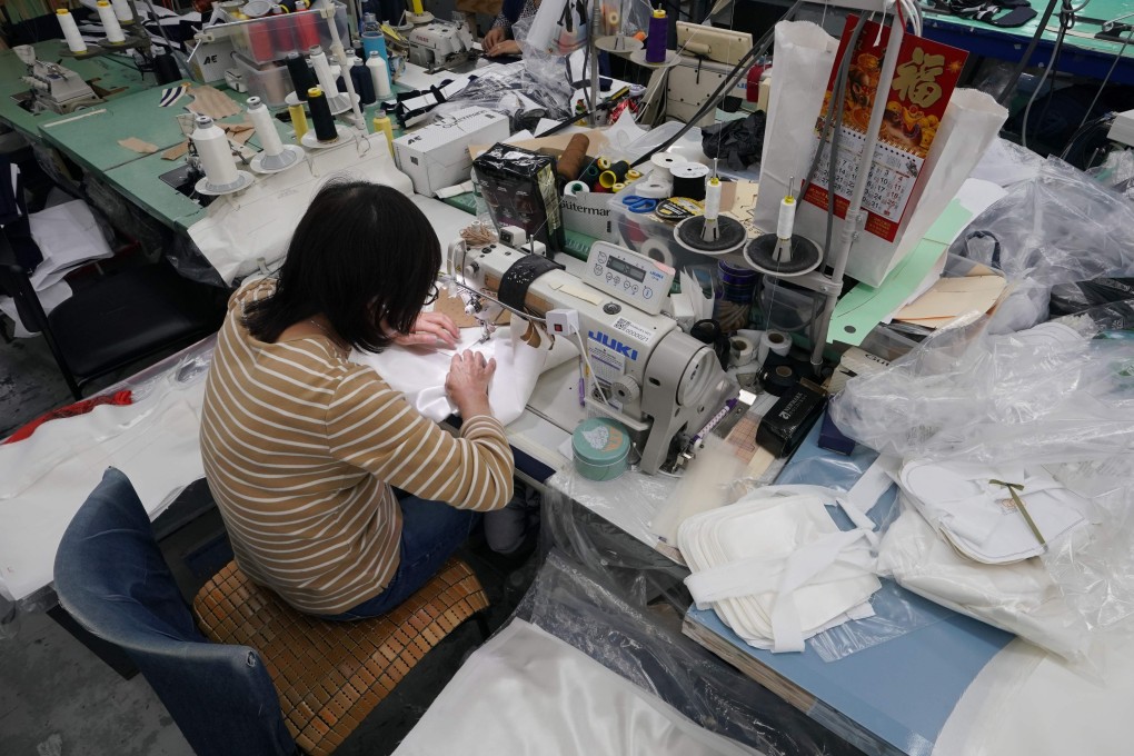 A worker at Ferrara Manufacturing in New York’s garment district. Shops in the district employ mostly Asian and Latino migrants. Photo: AFP