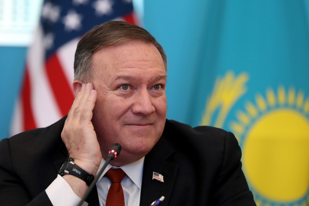 US Secretary of State Mike Pompeo attends a joint press conference with Kazakh Foreign Minister Mukhtar Tleuberdi in Nur-Sultan, Kazakhstan, on February 2. Photo: EPA-EFE