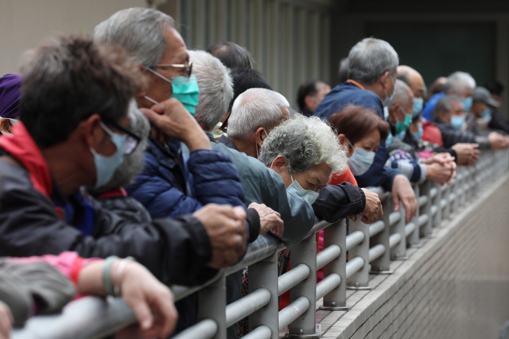 A Circle K giveaway of surgical masks drew thousands of elderly Hongkongers to locations around the city. Photo: Winson Wong