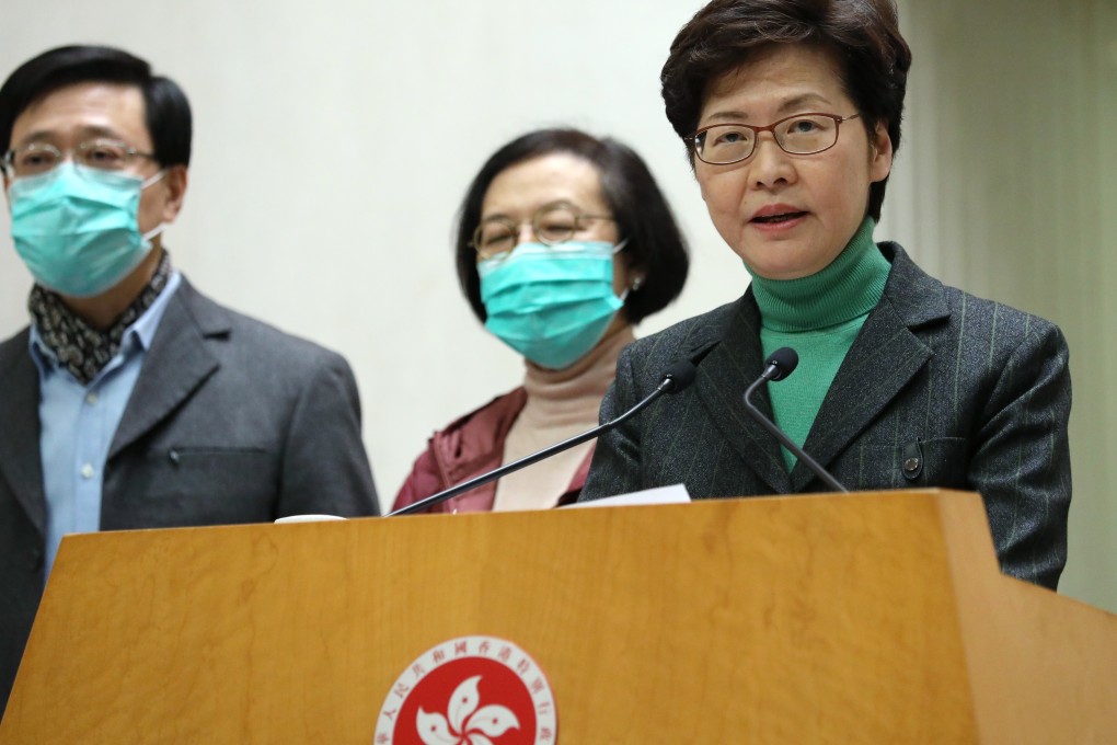 Hong Kong Chief Executive Carrie Lam admits the government is down to its last month’s supply of masks – and replacements may not arrive in time. Photo: Dickson Lee