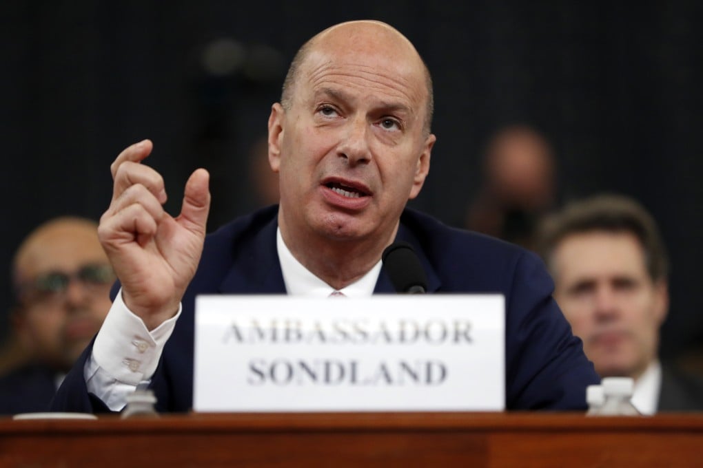 Gordon Sondland testifies before the House Intelligence Committee on November 20, 2019. File photo: AP
