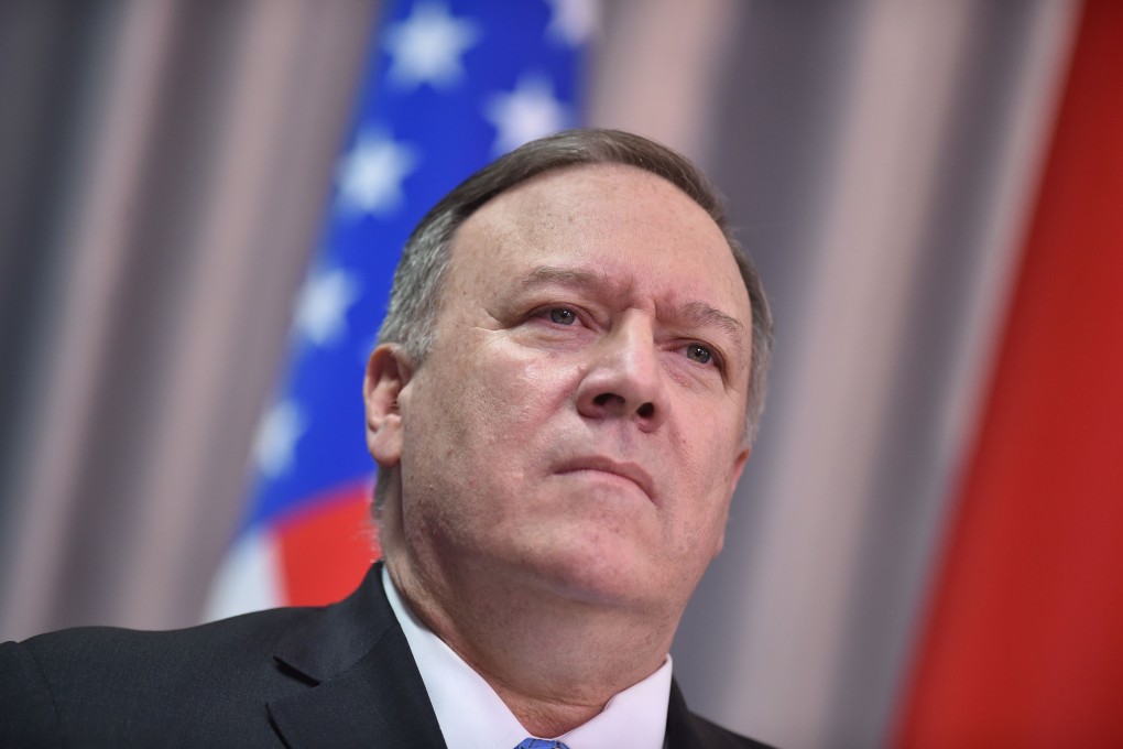 US Secretary of State Mike Pompeo speaks during a news conference in Minsk on February 1. Photo: AFP