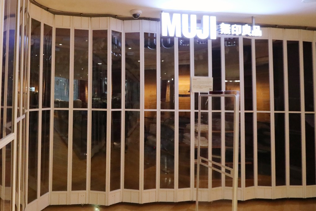 The Muji store in Lee Theatre has been closed since Wednesday and is set to reopen on Monday. Photo: Felix Wong