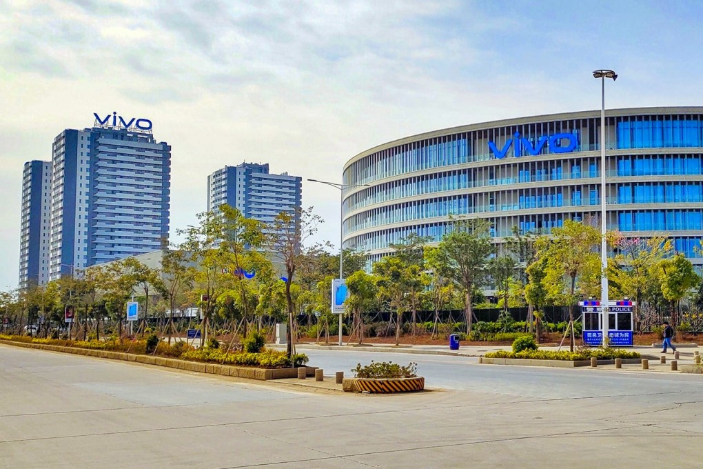 The logo of Vivo, the world’s six largest smartphone vendor in 2019, is seen at its headquarters in Dongguan in southern Guangdong province. Photo: Facebook