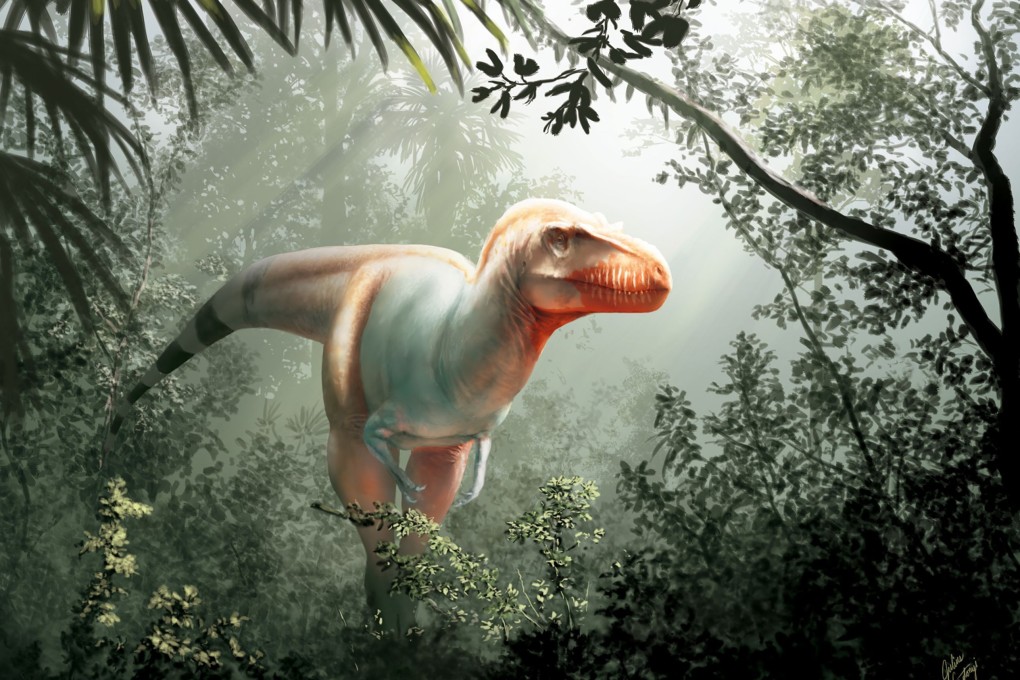 An artist's impression of a Thanatotheristes degrootorum, a newly-discovered species of T-Rex. Image: University of Calgary and Royal Tyrrell Museum via AFP
