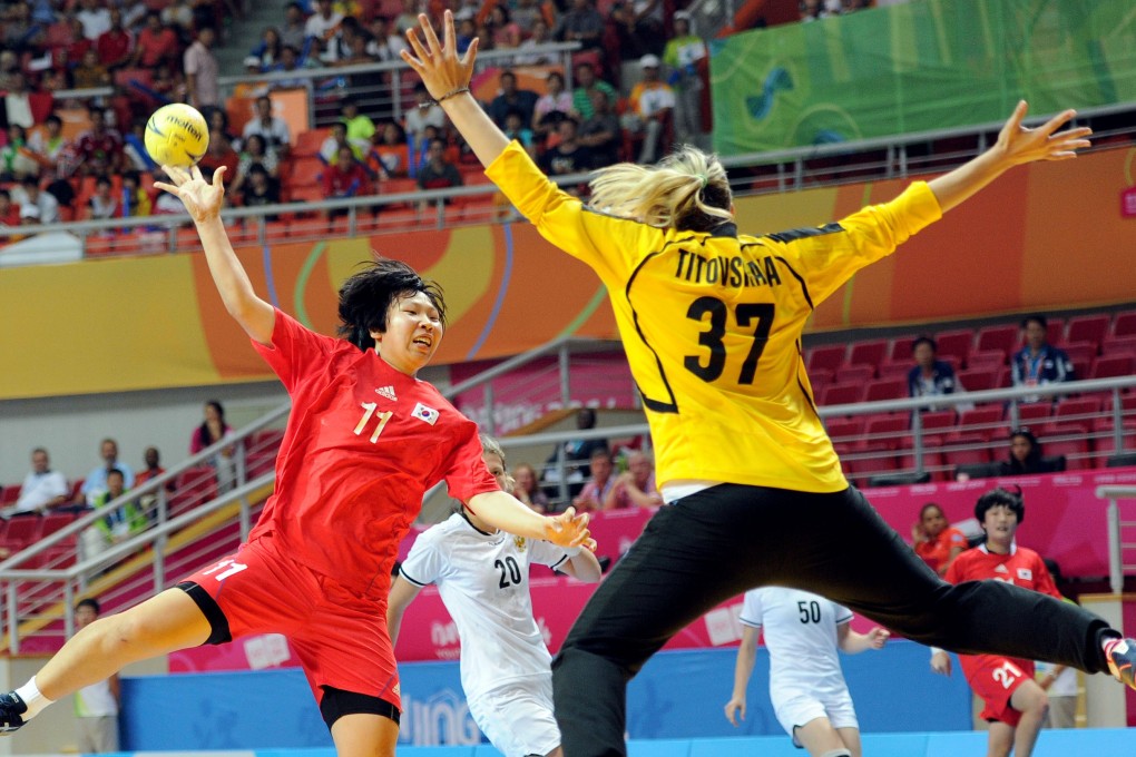 South Korea in action on the way to winning gold in women’s gold medal match at the 2014 Youth Olympic Games in Nanjing. Photo: Xinhua
