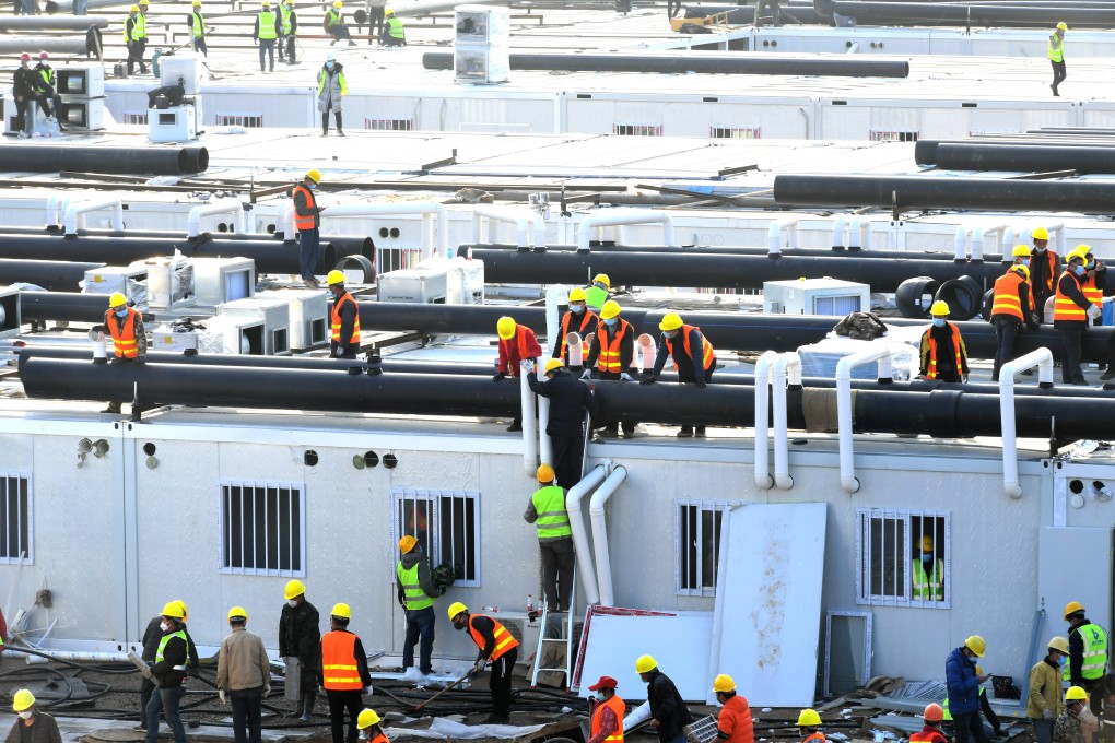 China’s efforts to contain and cure the coronavirus disease, including this effort to build a temporary hospital in Leishenshan, is fuelling prices of medical-related stocks. Photo: TPG via ZUMA Press/dpa