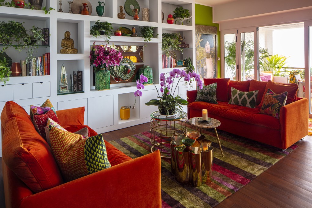 The rug dictates the colour scheme of Tequila Kola founder Michelle Koller’s living room, for now at least. Photography: John Butlin. Styling: Flavia Markovits. Photo assistant: Timothy Tsang