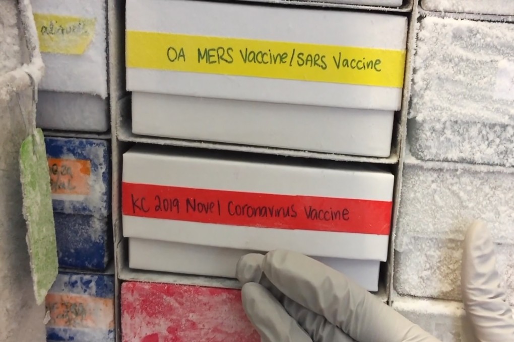 A National Institute of Allergy and Infectious Diseases (NIAID) scientist returns a coronavirus vaccine sample to a freezer in Bethesda, Maryland. Researchers are scrambling to find a treatment for the potentially deadly illness. Photo: NIAID via AP
