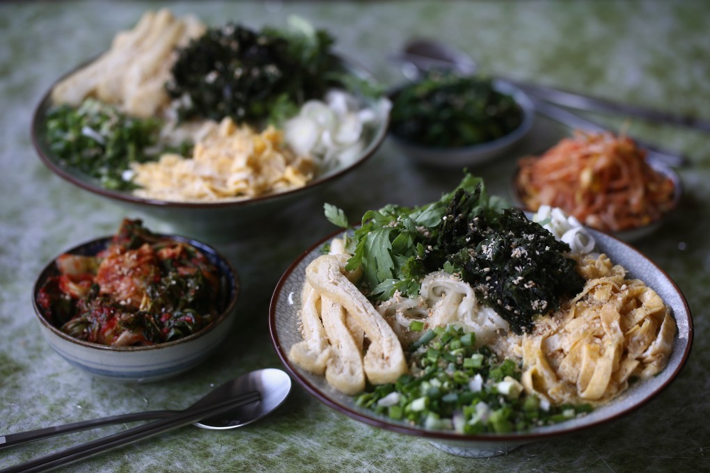 Susan Jung’s vegetarian Korean noodles, inspired by a dish seen on Kang’s Kitchen. Photography: Jonathan Wong. Styling: Nellie Ming Lee