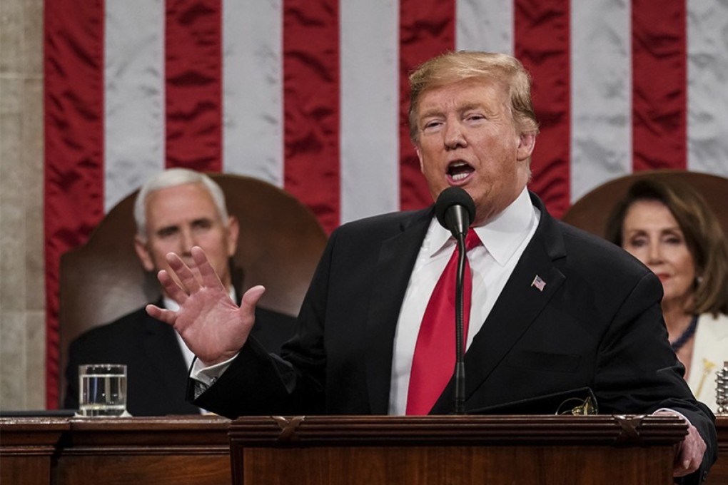 US President Donald Trump’s State of the Union speech in the chamber of the House of Representatives in Washington on February 5. Photo: AP