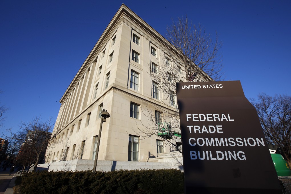 This January 28, 2015 file photo shows the Federal Trade Commission building in Washington. Federal regulators are amping up their investigation of the market dominance of five giant tech companies, demanding detailed information on their acquisitions back to 2010. Photo: AP