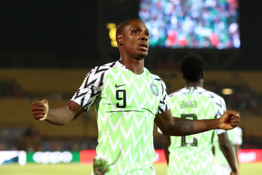 Nigeria's Odion Ighalo celebrates scoring at the 2019 African Cup of Nations. Photo: Reuters