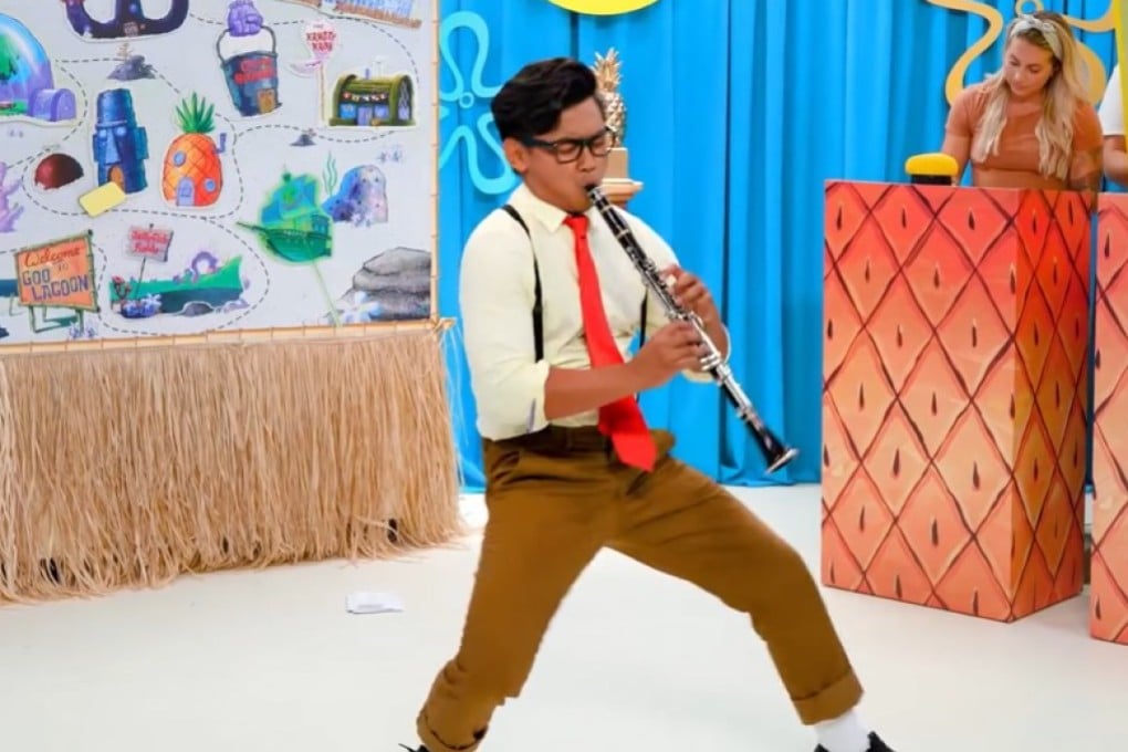 Roi Fabito, aka Guava Juice, is a YouTuber taking on hosting duties on SpongeBob SmartyPants, a SpongeBob SquarePants quiz show on one of Nickelodeon’s YouTube channels. Photo: Nickelodeon