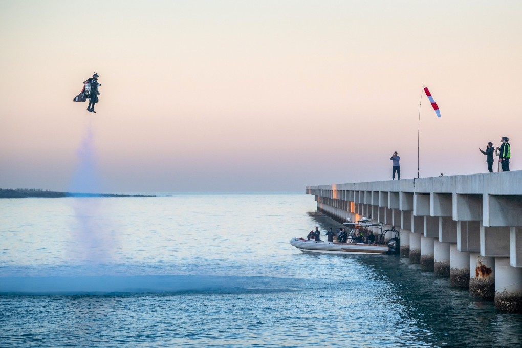 Vince Reffet, known as “Jetman”, in the Emirati city of Dubai. Photo: AFP